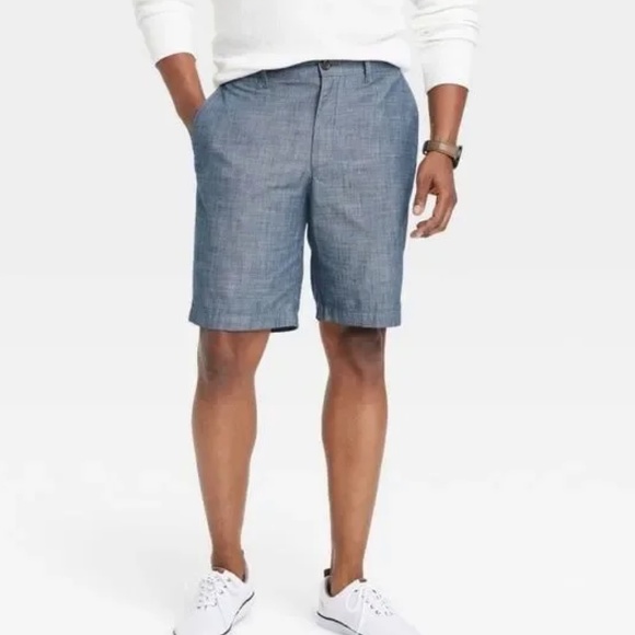 Goodfellow & Co Other - GOODFELLOW Mens 30 Blue Chambray Linden Short 10.5" Casual Chino Shorts FF10